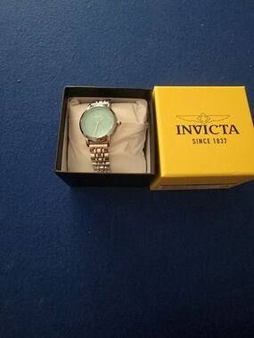 Invicta Women’s Silver Bracelet Watch with Mint Dial